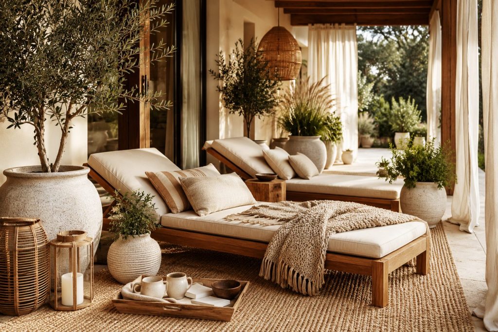 Natural Wood Lounge Corner