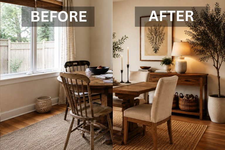 Before and After - Dining Table Makeover