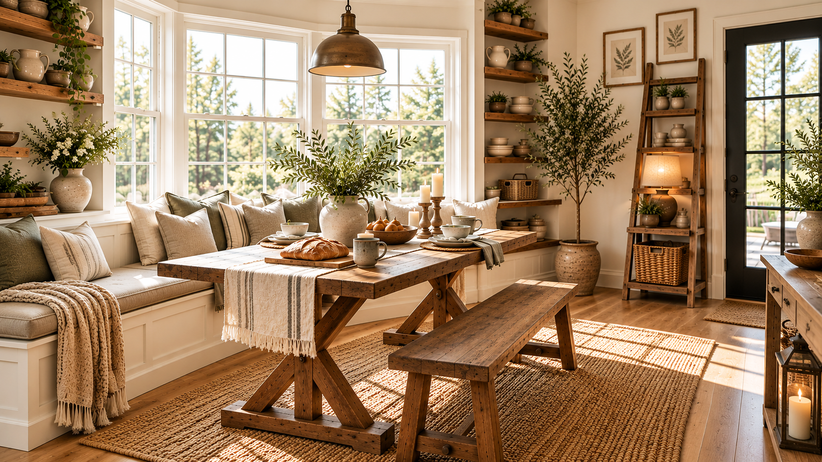 Sunlit Breakfast Nook Bench